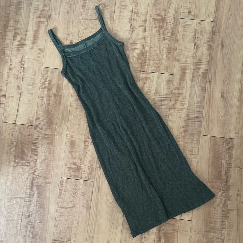 Vintage Forest Green Midi Sweater Knit Dress